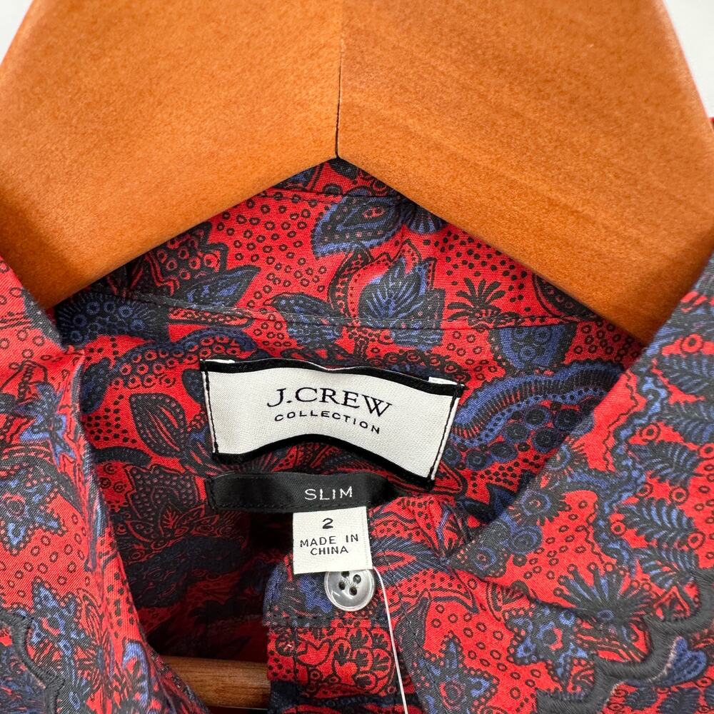 J.CREW NWT Scallop-ruffle perfect slim shirt in Ratti® poinsettia paisley // 2 - Picture 5 of 11